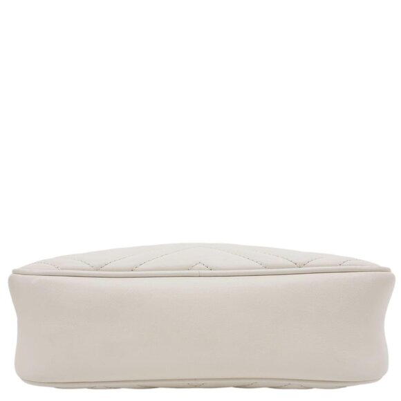 Gucci  GG Marmont Small Matelasse Chevron Leather Camera Bag White 447632 - Picture 10 of 15